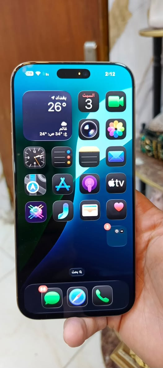 سلام عليكم ايفون 16 برو ماكس جهاز جدا نضيف للبيع مكاني بغداد جهاز ماستعمله هواي ومتوازي ع اقساط سعره1375 وبي مجال بسيط جهاز كلش نضيف احله بهواي من صور كامله ملحقاته ويا رقم الواتساب
***********

نص مكتوب في الصور:
- 79 2:13 حول الاسم < A إصدار iOS < 26.6 اسم الطراز iPhone 16 Pro Max رقم الطراز MYWJ3AE/A الرقم التسلسلی HWP9NDFC7K انتهت صلاحية التغطية الأغاني 0 الفيديوهات 431
- 2:13
- 79
- حالة البطارية
- عادية
- تعمل بطارية iPhone هذه على النحو المتوقع. حول البطارية والضمان...
- الحد الأقصى للقدرة
- 95%
- هذا قياس لقدرة البطارية مقارنة بقدرتها عندما كانت جديدة. قد تتسبب القدرة المنخفضة بتقليل ساعات الاستخدام بين عملية الشحن والأخرى.
- عدد الدورات
- 291
- هذا هو عدد مرات استهلاك iPhone لقدرة البطارية, معرفة المزيد...
- تاريخ التصنيع
- نیسان 2025
- أيلول 2025
- اول استخدام