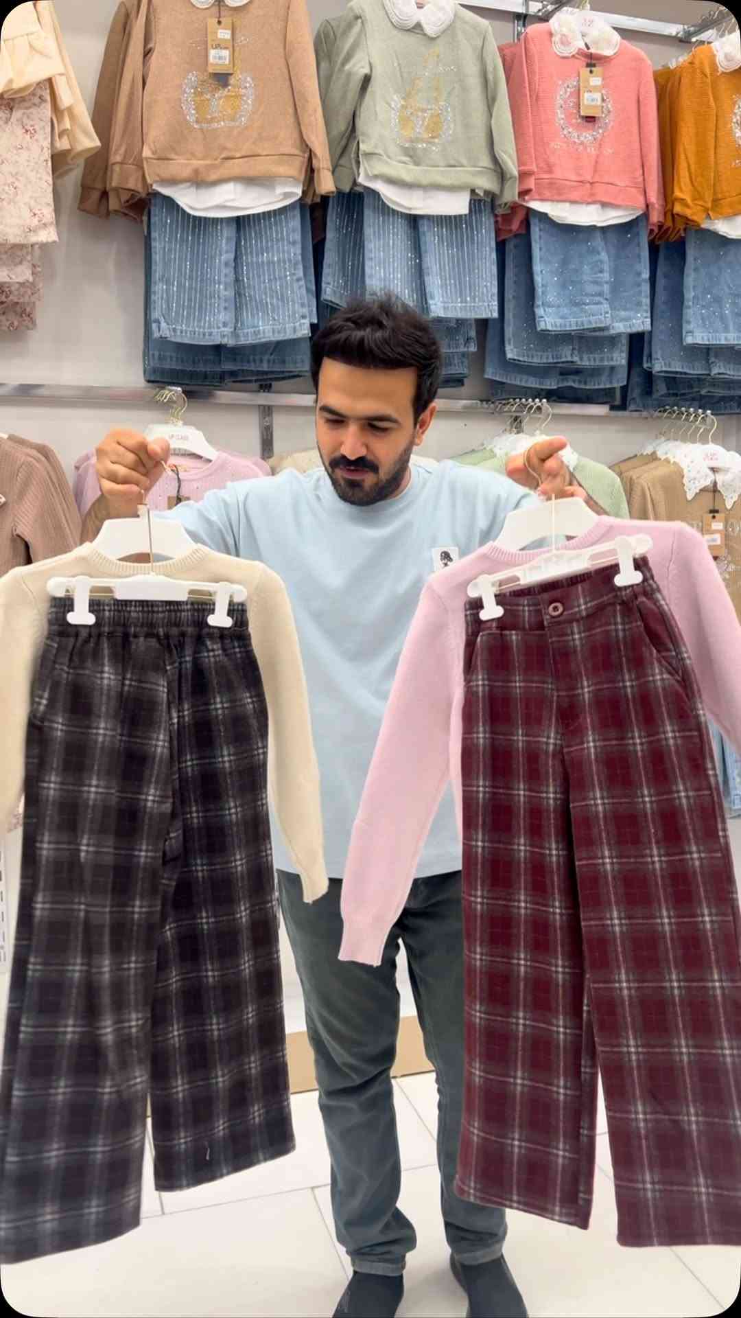 سوت بناتي • كاروهات • ٦-١٢ سنة