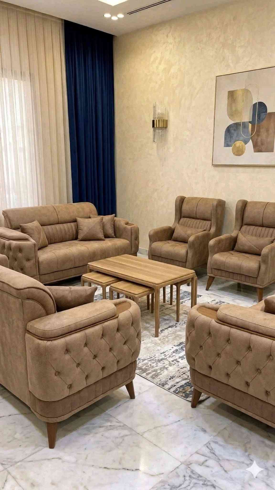 عرض لمدة  اسبوع 😍😍
تخم عراقي مودرن تركي عشر مقاعد خمس قطع السعر750

10مقاعد 750
9مقاعد 650
8مقاعد 600
7مقاعد 550
6مقاعد475
5مقاعد 450

خمس قطع اثنين كبيرة ثلاثيه وحده وسط ثنائية و كرسيين مع كوشات عدد 6
جميع الالوان متوفره
توصيل داخل بغداد مجاني 
اطراف 15

خشب 18مل
 انواع الاقمشه متوفر 
الاسفنج مميز اول مضغوط علو الاسفج 8سم 

❇️قياسات القنفات ❇️
190سم  القنفه الكبيرة ام ثلاث مقاعد 
150 سم القنفه الوسط ام مقعدين 
75 سم  الكرسي

العمق الكلي للتخم  75 سم عرض المقعد الصافي
ضمان حقيقي للامانه 5سنوات 

❌❌❌لا تدفع المبلغ اذا  اجاك يختلف عن الصورة❌❌❌

للحجز ارسل
 الصورة 
والاسم 
ورقمين موبايل
والعنوان
على الخاص
الي يريد طبله سعرها 50

قماش صوره

التوصيل خلال 4ايام فقط

***********
