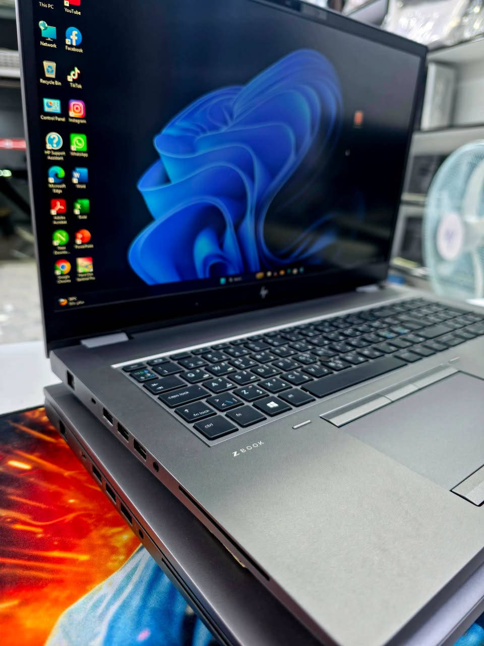 #عرض_على_قطع_محدودة 😍🔥
#لابتوب_رجال_الأعمال 💼✨ | #عملاق_التصميم_والألعاب 🎮💻

🥰HP ZBook Fury 17.3 inch G8 🥰
⚡ المواصفات:
✅ معالج: Core  i7-11850H 11th Gen Intel (R) Core(TM) - الجيل الحادي عشر 
✅ ذاكرة: RAM 16GB DDR4
✅ تخزين: SSD 512GB
✅ كرت شاشة داخلي 🎮 :
intel (R) UHD Graphics (8GB)
✅️ كرت شاشه خارجي  🎮 : 
NVIDIA RTX A3000 Laptop GPU (6GB) 
➡️ المجموع = 14GB كرت شاشة 💥

✅ شاشة: 17.1" FHD  ✨

💰 السعر: 990 ألف فقط (نهائي ❌ غير قابل للتفاوض)
#متوفر_برام_32_وكرت_داخلي_16_كيكا_بسعر_مليون_و125_الف
---
🎁 الملحقات:
💼 حقيبة + 🖱 ماوس + 🔌 شاحن

🚛 توصيل متوفر لكل محافظات العراق
📍 الأنبار – حديثة – بروانة

📞 للحجز والاستفسار:
📲 اتصال: ***********
💬 واتساب: ***********
#ZBOOK_G7 #مكتب_سمارت_فيو

نص مكتوب في الصور:
- System Information
- find information about the DirectX components and drivers installed on your system.
- if you are having problem, click the appropriate tab above. Otherwise, you can use the "Next Page" button below to
- ence.
- Current Date/Time: Friday, September 18, 2026, 10:54:27 PM
- Computer Name: DESKTOP-RVJLN60
- Operating System: Windows 11 Pro 64-bit (10.0, Build 26100)
- Language: English (Regional Setting: English)
- System Manufacturer: HP
- System Model: HP ZBook Fury 17.3 inch G8 Mobile Workstation PC
- BIOS: T95 Ver. 01.25.00
- Processor: 11th Gen Intel(R) Core(TM) i7-11850H @ 2.50GHz (16 CPUs)
- Memory: 16384MB RAM
- Page file: 5845MB used, 13146MB available
- DirectX Version: DirectX 12
- WHQL digital signatures
- DxDiag 10.00.26100.9278 64-bit Unicode Copyright (C) Microsoft. All rights reserved.
- Next Page
- Save All Information...
- Exit
- DirectX Diagnostic Tool
- System Display 1 Display 2 Sound Input
- Device
- Name: Intel(R) UHD Graphics
- Manufacturer: Intel Corporation
- Chip Type: Intel(R) UHD Graphics Family
- DAC Type: Internal
- Device Type: Full Display Device
- Approx. Total Memory: 8151 MB
- Display Memory (VRAM): 128 MB
- Shared Memory: 8023 MB
- DirectX Features
- DirectDraw Acceleration: Enabled
- Direct3D Acceleration: Enabled
- AGP Texture Acceleration: Enabled
- DirectX 12 Ultimate: Disabled
- Notes
- No problems found.
- Help
- Drivers
- Main Driver: igl
- Version: 31
- Date: 3/2
- WHQL Logo'd: Yes
- Direct3D DDI: 12
- Feature Levels: 12_1
- Driver Model: WDDM
- DirectX Diagnostic Tool System Display 1 Display 2 Sound Input Device Name: NVIDIA RTX A3000 Laptop GPU Manufacturer: NVIDIA Chip Type: NVIDIA RTX A3000 Laptop GPU DAC Type: Integrated RAMDAC Device Type: Full Display Device Approx. Total Memory: 14012 MB Display Memory (VRAM): 5989 MB Shared Memory: 8023 MB DirectX Features DirectDraw Acceleration: Enabled Direct3D Acceleration: Enabled AGP Texture Acceleration: Enabled DirectX 12 Ultimate: Enabled Notes No problems found. Drivers Main Driver: nvldumdx.dll,nvldumd.dll, Version: 32.0.15.9595 Date: 3/15/2026 03:00:00 WHQL Logo'd: Yes Direct3D DDI: 12 Feature Levels: 12_2,12_1,12_0,11_1,11_0, Driver Model: WDDM 3.2 Help Next Page Save All Information Exit