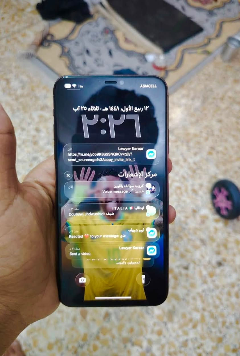 11 برو ماكس مبدل شاشة وبطارية اصليات 100 البطارية
ذاكرة 256  كامرات مرات يوكفن مرات يشتغلن اكثر شي يشتغلن سعرة 230 بي مجال 

رقمي ***********

مكاني ..بغداد ...بشعب ...حي اور
