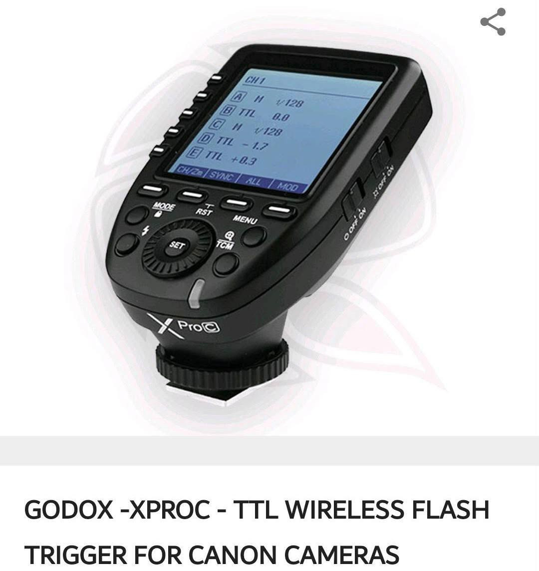 للبيع فلاش godox ad300 pro
تريكر لكامرة كانون 
وستاند وسوفت بوكس
مشتريهن من شركة قرطاج
الفلاش سعر الجديد كدامكم ب 456 
انا مستعمله فابيعة ب 390 الف قفل 
تريكر وستاند وسوفت بوكس 125 الف
مكاني بصرة *********** يوجد توصيل

مواصفات الفلاش 
    قوة الفلاش: 300Ws
التحكم بالقوة: من 1/256 إلى 1/1
تدعم TTL أوتوماتيكي مع التريگر المناسب
تدعم HSS لسرعة غالق تصل إلى 1/8000 ثانية
زمن إعادة الشحن: 0.01–1.5 ثانية
البطارية: ليثيوم 14.4V / 2600mAh
عدد الضربات: تقريباً 320 ضربة بكامل القوة
حرارة لون الفلاش: 5600K ±200K
مدة الوميض: من 1/220 إلى 1/10,200 ثانية
بيها لمبة Modeling LED بقوة 12W
حرارة لمبة المودلينگ: من 3000K إلى 6000K
نظام لاسلكي Godox X بتردد 2.4GHz
مدى الاتصال: حوالي 100 متر
القنوات: 32 قنا

