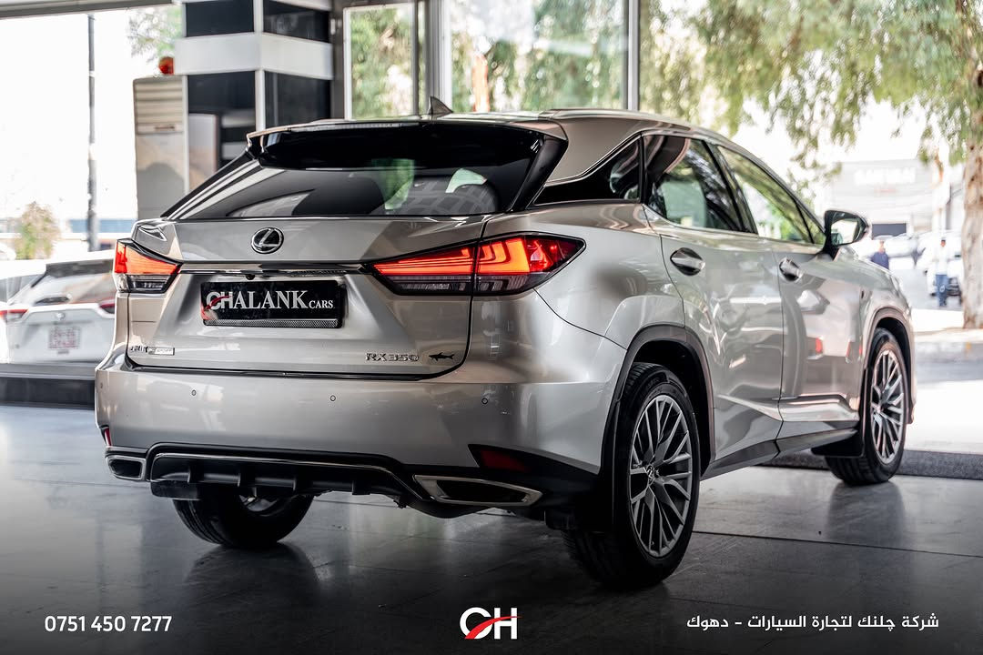 Lexus RX 350 F Sport

السنة: 2022
الممشى: 32,000 ميل
الحالة: USA
الموقع: دهوك

المحرك ونظام الدفع:

* محرك V6 سعة 3.5 لتر
* القوة: 295 حصان
* العزم: 370 نيوتن متر
* ناقل حركة أوتوماتيك 8 سرعات
* نظام دفع AWD

المواصفات:

* فئة F Sport
* شاشة وسطية
* Apple CarPlay + Android Auto
* كاميرا خلفية
* حساسات أمامية وخلفية
* مقاعد جلد رياضية
* مقاعد أمامية كهربائية
* تدفئة وتبريد المقاعد
* فتحة سقف
* تشغيل ودخول ذكي
* مثبت سرعة
* مصابيح LED
* جنوط F Sport
* أنظمة أمان ومساعدة السائق

📞 ***********
شركة جلنك وليد صبري – دهوك

#Chalank_cars_duhok

نص مكتوب في الصور:
- *********** CH شركة چلنك لتجارة السيارات - دهوك
- *********** شركة چلنك لتجارة السيارات - دهوك