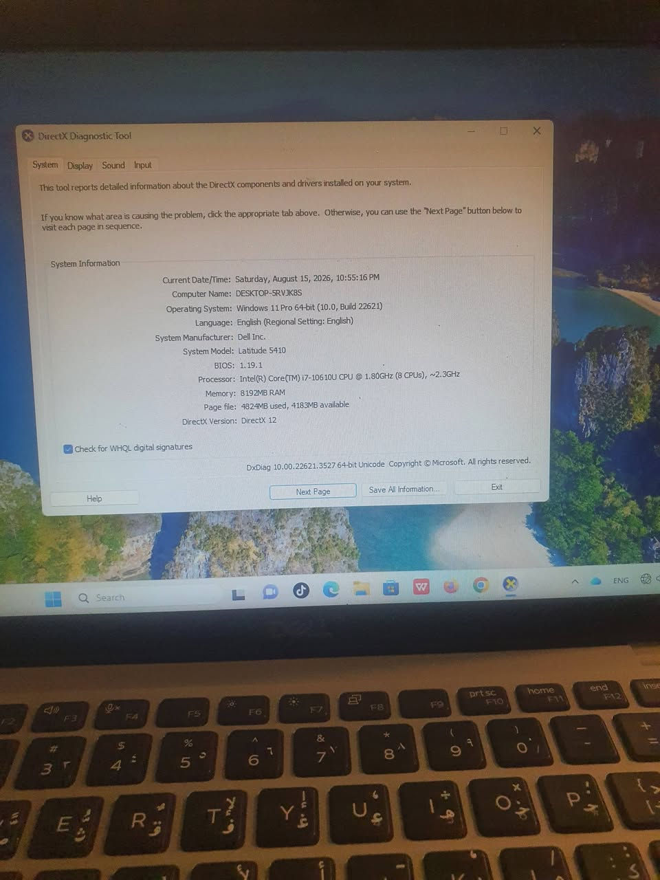 🖥️Dell Latitude5410🔥
💛🤍 المواصفات 🤍💛 

🌼 كوراي 7 الجيل 10 ويندوز 11
 
🌼 رام 8 كيكا DDR4 قابل للتطوير 
🌼 هارد 256 كيكا SSD M.2 قابل للتطوير. 
🌼حجم الشاشه14.5  إنش  

الجهاز نضيف جدا وعملي وسريع سلس جدا  ..

 مثبت عليه متجر الستيم ومثبت عليه ايضا نضام كوكل بلي 
وبقية التفاصيل داخل الصور ..  السعر ٤٥٠ الف وبيه مجال 
مكاني كربلاء طويريج ..***********
