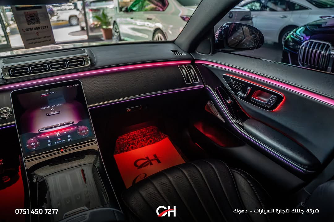Mercedes-Benz S500 4MATIC
السنة: 2023 الممشى: 60,000 ميل الحالة: USA Clean الموقع: دهوك
المحرك ونظام الدفع:
محرك 6 سلندر خطي 3.0 لتر Turbo
نظام Mild Hybrid EQ Boost
القوة: 429 حصان
العزم: 520 نيوتن متر
ناقل حركة أوتوماتيك 9 سرعات 9G-TRONIC
نظام دفع 4MATIC
تسارع 0–100 كم/س: حوالي 4.9 ثوانٍ
المواصفات:
شاشة وسطية 12.8” OLED
شاشة عدادات رقمية 12.3”
Apple CarPlay + Android Auto
كاميرا خلفية
حساسات أمامية وخلفية
مقاعد جلد فاخرة
مقاعد أمامية كهربائية مع ذاكرة
تدفئة وتبريد المقاعد
فتحة سقف بانوراما
Ambient Lighting
نظام صوت Burmester
Head-Up Display
دخول وتشغيل ذكي
Soft Close للأبواب
مصابيح Digital Light
أنظمة أمان ومساعدة السائق
📞 *********** شركة جلنك وليد صبري – دهوك
#Chalank_cars_duhok

نص مكتوب في الصور:
- *********** CH شركة چلنك لتجارة السيارات - دهوك
- ***********
- CH
- شركة چلنك لتجارة السيارات - دهوك
- *********** شركة چلنك لتجارة السيارات - دهوك