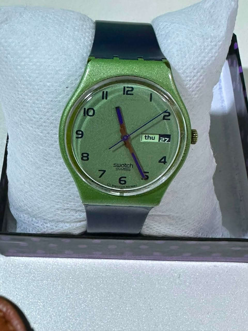 ساعة Swatch Swiss أصلية 🇨🇭⌚
ساعة Swatch Swiss كلاسيكية ومميزة بتصميم أخضر أنيق، مع عرض اليوم والتاريخ، وسوار أسود مريح.

🇨🇭 Swiss Made

✨ تصميم كلاسيكي مميز

📅 عرض اليوم والتاريخ

🔧 تعمل بشكل جيد

🎨 لون أخضر نادر وجذاب

مناسبة للاستخدام اليومي وللمهتمين بساعات Swatch القديمة والكلاسيكية.

السعر: [35]
رقم التواصل 
***********
