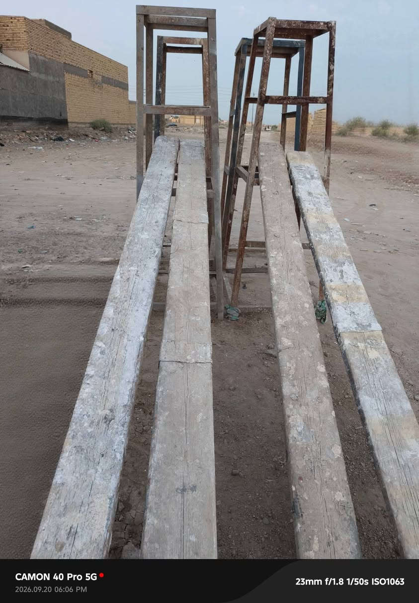 سكلات للبيع عدد 4 ابراج قياس مترين و 4 خشبات 2 قياس 4 متر و 2 قياس 3 متر للاستفسار الاتصال على الرقم ‏‪***********‬‏ كرمة بني سعيد

نص مكتوب في الصور:
- CAMON 40 Pro 5G 2026.09.20 06:06 PM 23mm f/1.8 1/50s ISO634
- CAMON 40 Pro 5G
- 2026.09.20 06:06 PM
- 23mm f/1.8 1/50s ISO1063