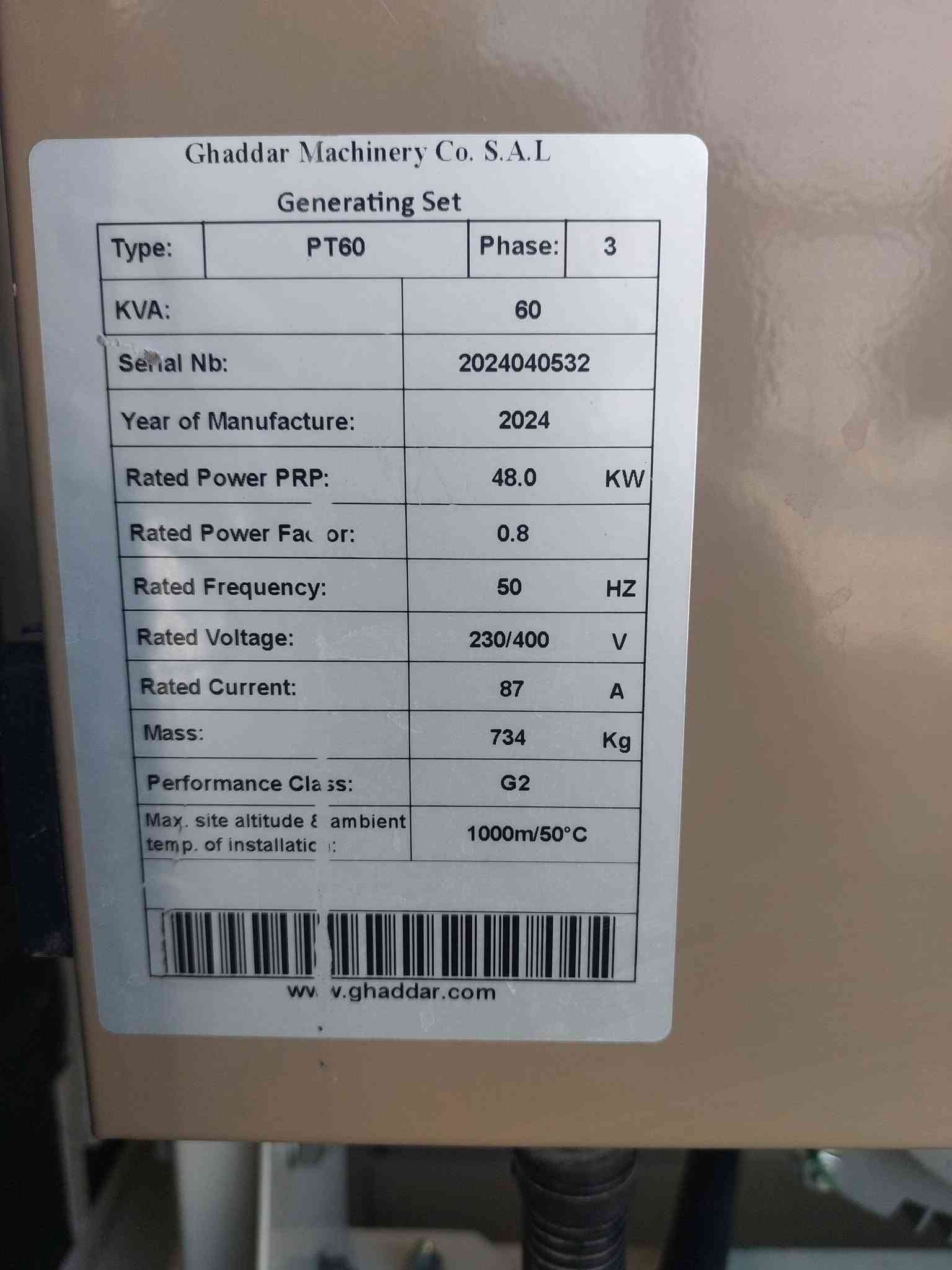 مولد 60KVA غدار للبيع مشتغله ٣٠٠٠ساعة على وضع الشركة
للإستفسار على الرقم ***********
