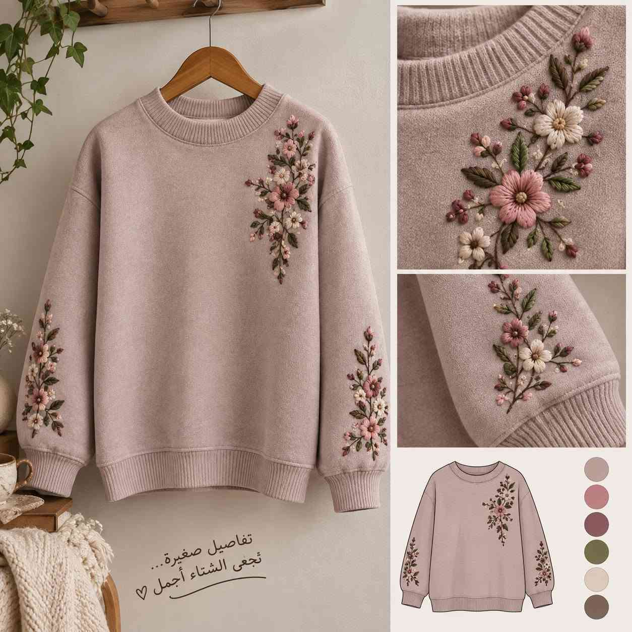 🧶❄️ شتوية هالسنة غير ويا التطريز! ❄️🧶
موديلات شتوية ناعمة وأنيقة، بتطريزات مختلفة تناسب كل الأذواق 🤍
🌸 ورود صغيرة وناعمة
🎀 أقواس على الياقة
❤️ أسماء مع قلوب على الصدر
🌿 أغصان وأوراق بتفاصيل بسيطة
✨ نقوش هندسية عصرية
🦋 رسومات ناعمة ومميزة
اختاري موديلك، لونك، ونقشتك المفضلة وخلي ملابسك الشتوية تحمل لمستك الخاصة 🧵🤎
تطريز بسيط… بس يغيّر شكل القطعة بالكامل ✨عنوانة بابل المسيب السوق الكبير محل علي الخطيب للستفسار ***********

نص مكتوب في الصور:
- ترند التطريز ♡ من خيط بسيط... لقطعة تحجي عنج ♡ قبل بعد تفاصيل صغيرة... تفرق كثير ♡ فن خيط إبداع طبيعة
- تطريز يدوي بلمسة عصرية تفاصيل التطريز تطريز على الأكمام ألوان مختلفة ألوان دافئة تصميم بسيط ألوان خريفية فراشات زهور بيضاء
- تفاصيل صغيرة...
- تجعل الشتاء أجمل ♡