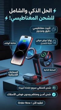 قاعدة شحن • شحن مغناطيسي • ٣ في ١