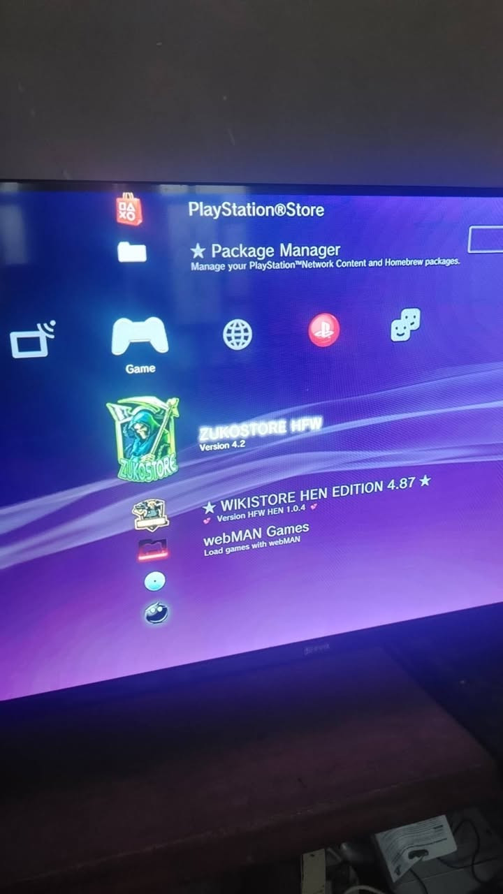 بلي 3 فات نضام ال هين مهكر
بي مكاتب تنزيل العاب 1.2.3 
اخر اصدار 4.93
 ذاكرة 80 بي لعبتين كراند وبيس 13
مساحة فارغة 24GB
 جوستك ويا كيبل. hd
 السعر 80 بغداد مدينة الصدر ***********
