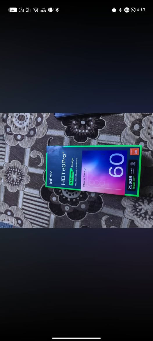 للبيع مستعجل سلام عليكم جهاز انفنكس هوت60برو بلص الغني عن التعريف 
 
- *الشاشة*: AMOLED منحنية 6.78 بوصة بدقة 1.5K (1224×2720 بكسل) ومعدل تحديث 144 هرتز
- *المعالج*: Mediatek Helio G200 ثماني النواة (2×2.2 GHz Cortex-A76 + 6×2.0 GHz Cortex-A55)
- *الذاكرة*: 256جيجابايت + 8 جيجابايت رام
- *الكاميرا*: خلفية 50 ميجابكسل + أمامية 13 ميجابكسل
- *البطارية*: 5160 مللي أمبير مع شحن سريع 45 واط
- *نظام التشغيل*: Android 15 مع واجهة XOS 15.1
- *الحماية*: مقاوم للماء والغبار IP65
- *الأبعاد*: 164×75.8×6 ملم، وزن 155 جرام

الجهاز على ايدي جديده يخبل يشغل بوبجي من 60 إلى 90 فريم
 السعر 230 وبي مجال مكاني بصره 
هاذ رقمي ***********
