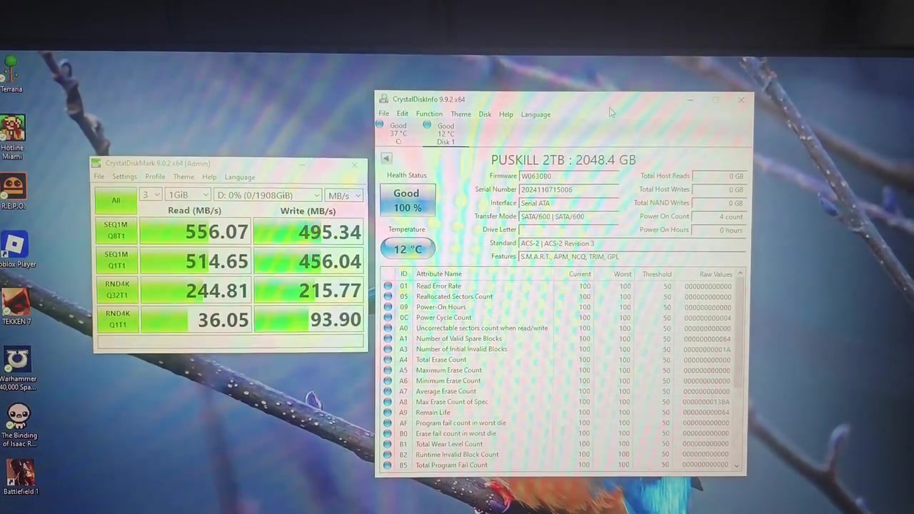 هارد ssd 2tb جديد من puskill
السعر 200 الف وبيه مجال
ضمان سنة
الهيلث والسرعة موضحاة بالصوره
توصيل 5
مكاني بابل مسيب
***********
