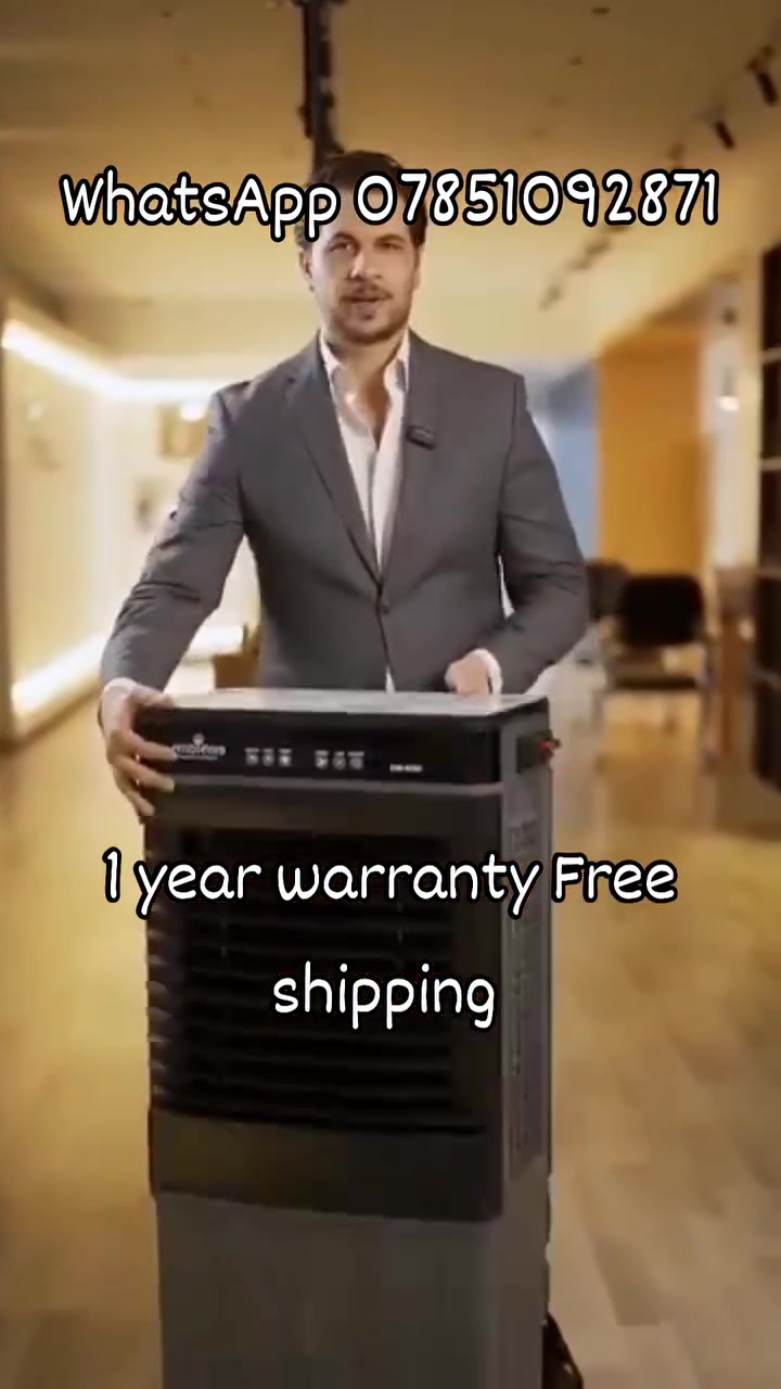 Free shipping to all of Iraq.
To order, message us via PM or WhatsApp at ***********

Emblem Air Cooler Specifications:
​Cooling System: Equipped with 3-sided cooling pads made of genuine natural (non-synthetic) paper cellulose for maximum cooling efficiency.
​Power Sources:
​Operates on direct AC electricity.
​Internal 24V rechargeable battery.
​Can be connected to an external 24V battery when the internal battery runs out.
​Performance & Operation:
​Ultra-quiet, silent operation.
​Supports adding ice packs/bottles to enhance cooling performance.
​Runtime varies by fan speed (lower speeds extend battery life, higher speeds decrease it).
​Design & Mobility:
​Fitted with heavy-duty caster wheels for easy movement.
​Warranty & Service:
​Includes a full 1-year warranty on both the unit and the battery.
​Dedicated after-warranty maintenance service provided by the company at nominal rates.
