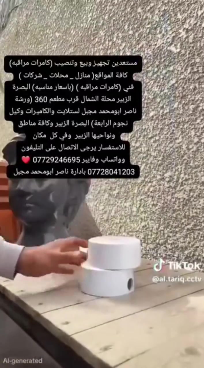تنصيب وبيع الكاميرات ومستعدين تجهيز وبيع وتنصيب (كامرات مراقبه)
كافة المواقع( منازل _ محلات _ شركات )
فني (كامرات مراقبه ) (باسعار مناسبه) البصرة الزبير محلة الشمال قرب مطعم 360 (ورشة ناصر ابومحمد مجبل لستلايت والكاميرات وكيل نجوم الرابعة) البصرة الزبير وكافة مناطق ونواحيها الزبير  وفي كل  مكان ومناطق البصرة ونواحيها  
للاستفسار يرجى الاتصال على التليفون وواتساب وفايبر *********** ❤*********** بادارة ناصر ابومحمد مجبل
