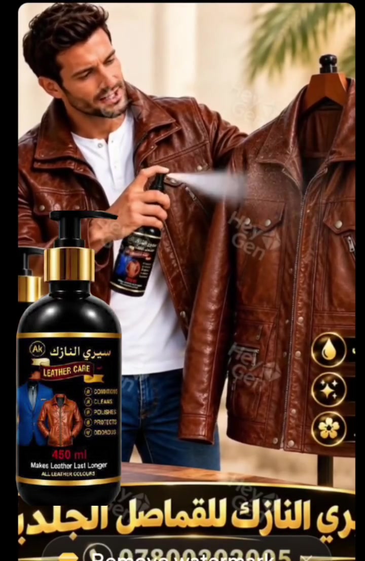 #لمعها_القديم_يصير_جديد
**#سبري_النازك** ✨
**ملمع • منظف • معطر.**
   لمعة راقية.. مظهر انيق.. عناية افضل بالجلد

✔️ يعالج التشققات ويمنح الجلد مظهراً متجدداً.
✔️ يحافظ على ثبات اللون ولمعانه.
✔️ يعيد للجلد مرونته ويحميه من الجفاف.
✔️ مناسب للقماصل الجلدية، وجميع انواع الجلود 
الوكيل الحصري في العراق
     لتجهيز المحلات 
#النازك_لمعها
      25 الف. 
📦 **متوفر بالجملة والمفرد**🇮🇶
📞 **للطلب والاستفسار:** ***********
#النازك_صبغ_حراري_القماصل_الجلدية
#النازك_تصليح_صيانة_القماصل_الجلدية 
#شركة_النازك_للقماصل_الجلدية
#النازك_النجف_الاشرف_المدينة_المائية
🚩 #شركة_النازك_منذ_1990🚩
