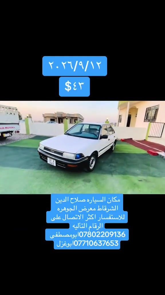 السلام عليكم
كورلا للبيع التفاصيل بل فيديو 
***********
