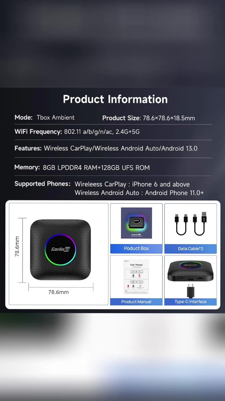 CarlinKit TBox • Android 13 • CarPlay لاسلكي