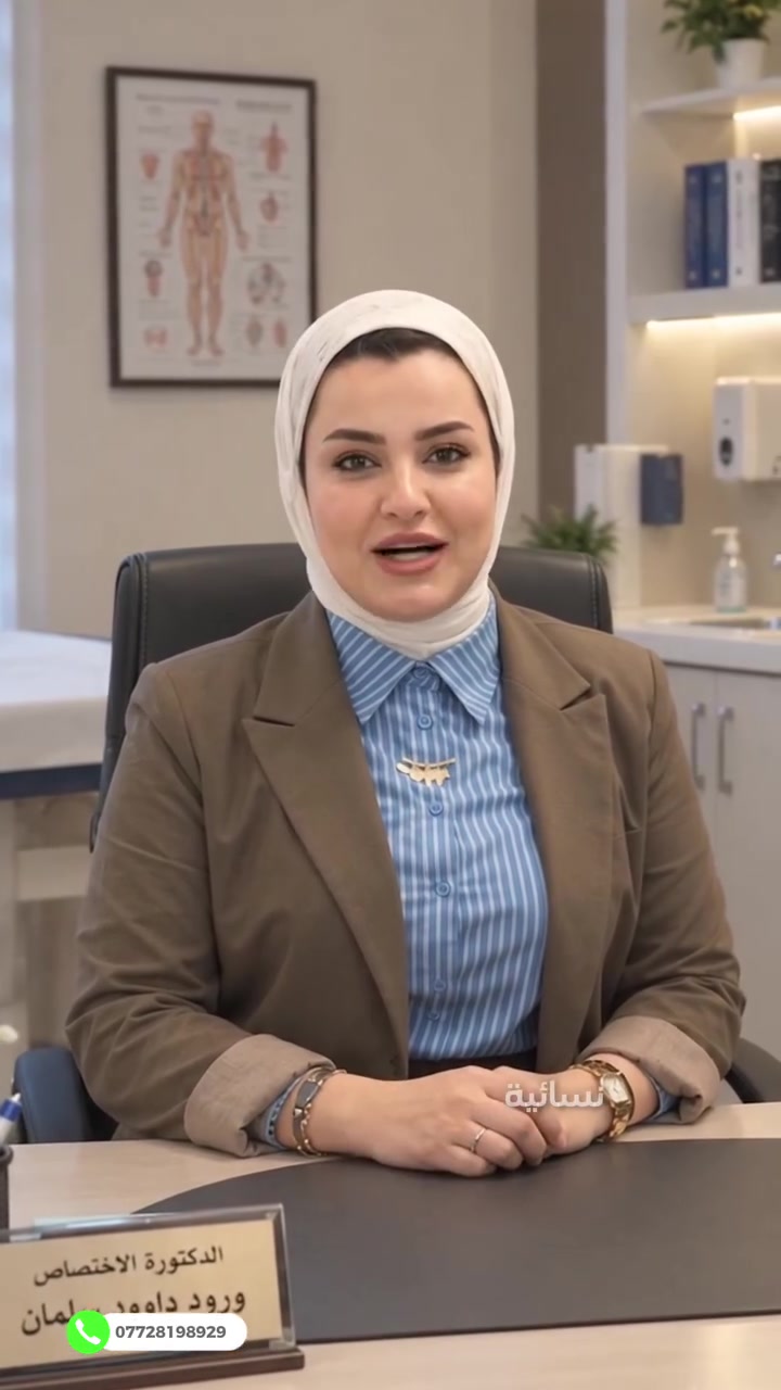 � عيادة الدكتورة ورود داوود سلمان 🌸

✨ لأن صحتكِ تستحق عناية خاصة… نحرص على تقديم رعاية طبية متكاملة للمرأة في مختلف مراحل حياتها.

👩🏻‍⚕️ الدكتورة ورود داوود سلمان
اختصاصية الجراحة النسائية والتوليد والعقم

🔹 من خدمات العيادة:
🤰 متابعة الحمل والولادة
🌷 جراحات النساء والتجميل النسائي
🩺 علاج ومتابعة العقم
🌸 متابعة الدورة الشهرية وصحة المرأة بشكل عام

📅 تتواجد الدكتورة في العيادة:
يوم الجمعة | يوم الاثنين | يوم الأربعاء

💗 لأن صحتكِ تهمنا… ثقتكِ مسؤوليتنا

📍 ناحيه الرشيد/حي الفاو /للحجز والاستفسار: يُرجى التواصل مع العياده ***********
