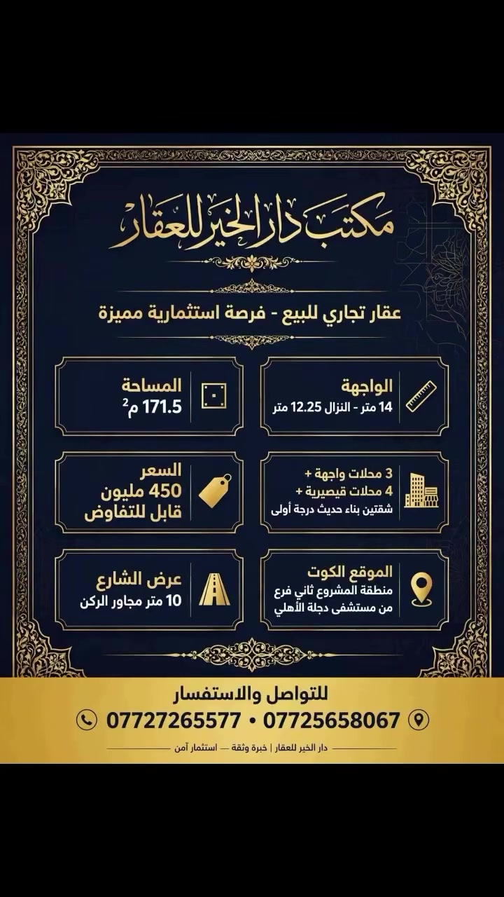 الكوت • ١٧١.٥م • محلات واجهة