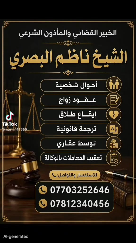خبرة قضائية / ايقاع طلاق / احوال شخصية 
توسط عقاري / تعقيب المعاملات بالوكالة  / ترجمة قانونية / عقود زواج /