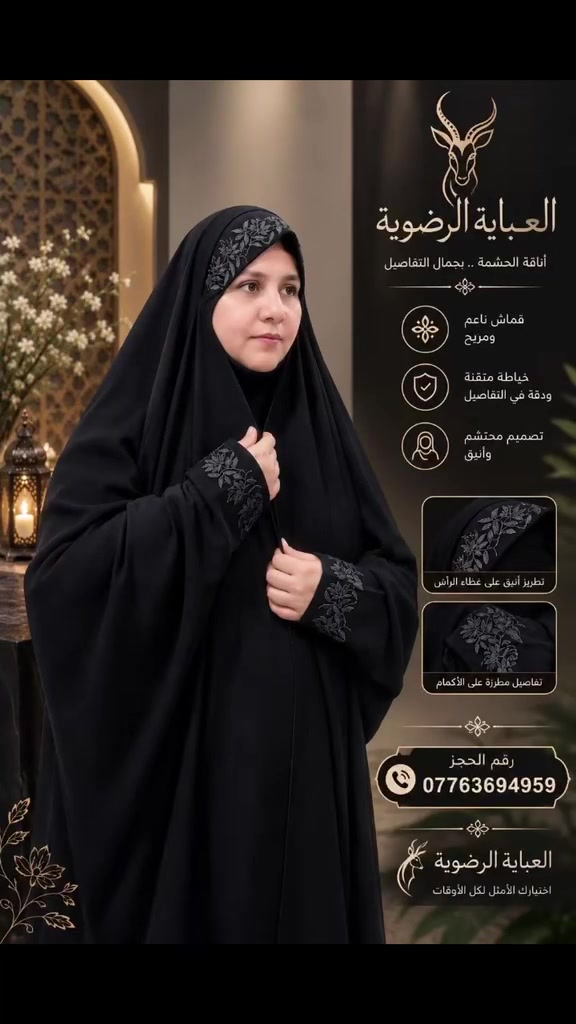 عباية رضوي • جورجيت • تطريز سجاف
