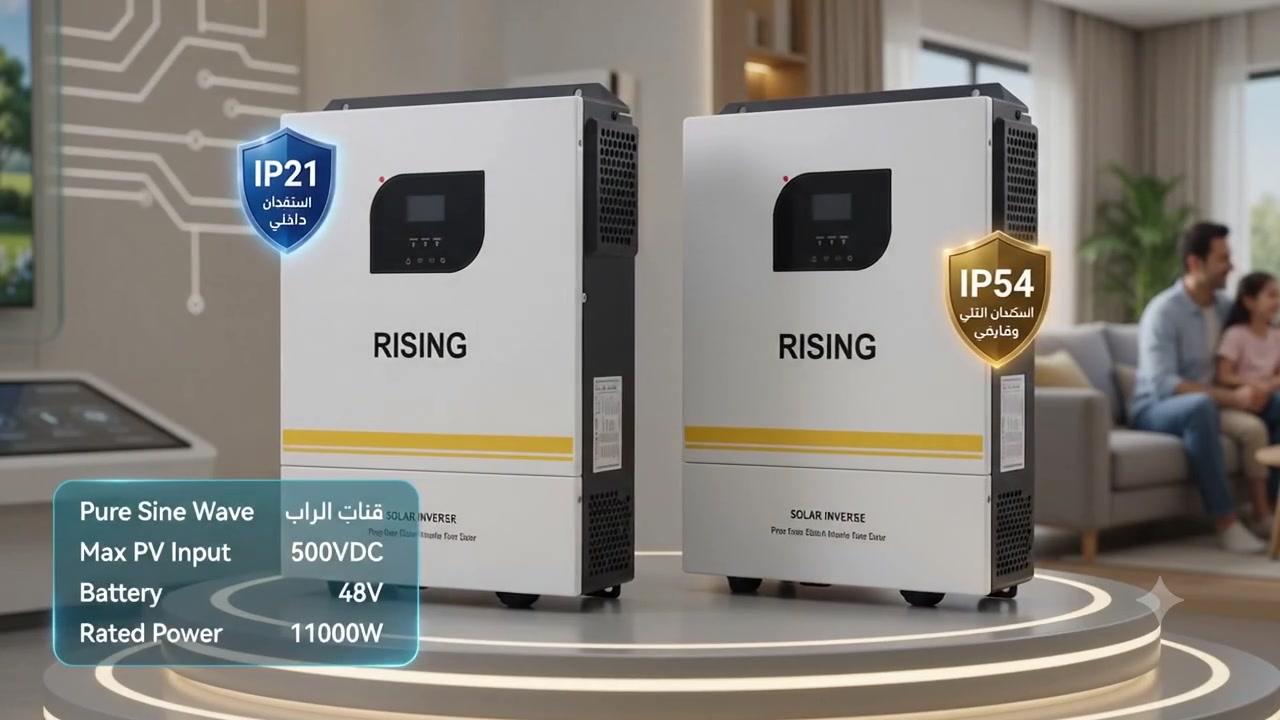 🌟 طاقة نظيفة، راحة مستدامة مع منظومات RISING! 🌟
​هل تبحث عن قوة عالية وأداء موثوق لحماية طاقتك واستمراريتها؟ اكتشف أحدث حلول الطاقة الشمسية الذكية التي تناسب احتياجاتك:
​⚡ عاكسات شمسية (Solar Inverters) بقوة 11000 واط:
​نقاء موجة جيبية نقية (Pure Sine Wave) لتشغيل آمن لأجهزتك.
​أقصى جهد مدخل للألواح 500 فولت.
​خيارات حماية تناسب بيئتك: متوفرة بإصدارين IP21 (للاستخدام الداخلي) و IP54 (للاستخدام الداخلي والخارجي مع مقاومة للغبار ورذاذ الماء).
​🔋 بطاريات ليثيوم RISING سعة 15 كيلو واط (LC SERIES):
​تقنية LiFePO4 آمنة وموثوقة 100%.
​عمر افتراضي طويل: أكثر من 6000 دورة.
​أنظمة حماية ذكية وتواصل متقدم (RS485 - CAN).
​أداء عالي واستقرار ممتاز مع تركيب سهل.
​🎁 لدينا مفاجأة بخصوص السعر!
​📩 تواصل معنا الآن لاختيار الحل الأفضل لك!
***********
***********
