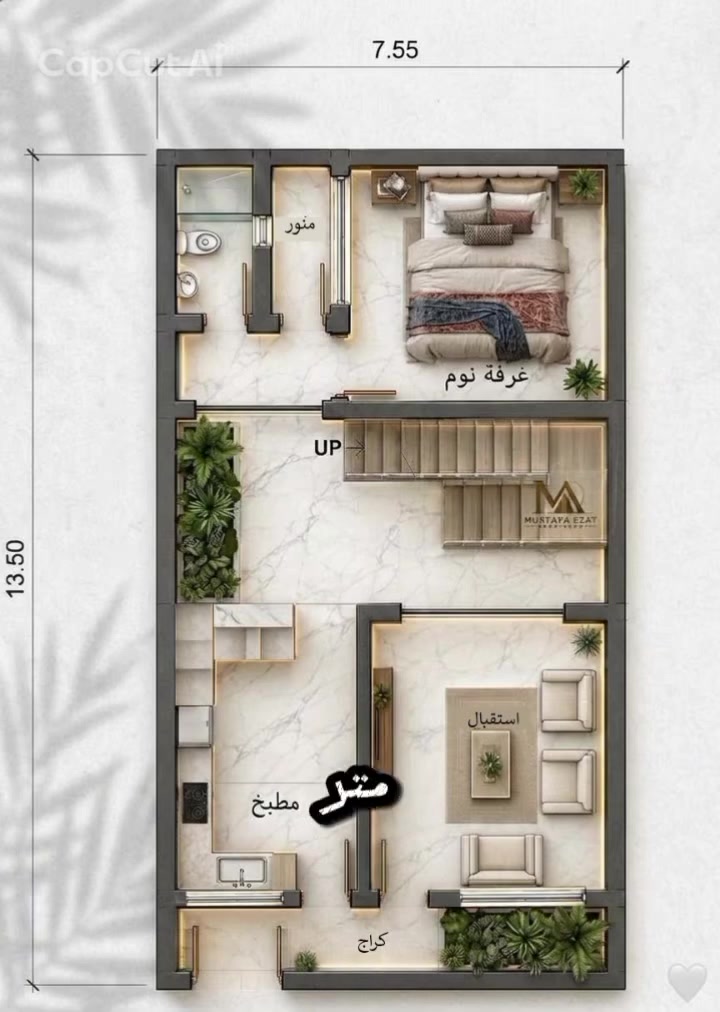 مخطط ١٠٢م² • تصميم معماري • بغداد