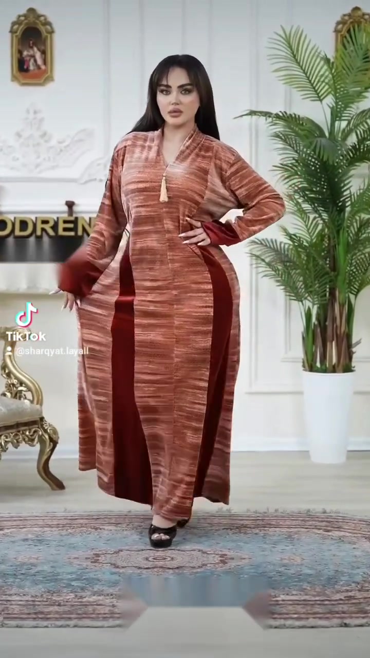 دشداشة مخمل • L/XL/XXL • برغندي تركوازي حني