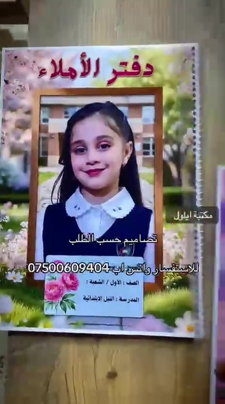 تصاميم سجلات حسب الطلب ♥️
مكتبة وكوزمتك ايلول ❣️ 

للحجز والاستفسار خاص 💌 
او عبر الواتساب ***********

يتوفر توصيل 🚗 لجميع محافظات العراق 5 

العنوان قضاء المحموديه حي العسكري شارع التله يم مدرسة البساله ضبط ♥️ مجاور ملعب احمد راضي
