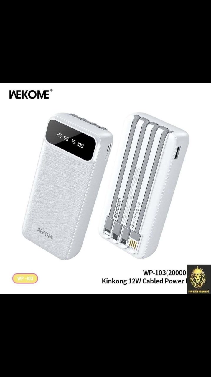 باوربانك WEKOME Kinkong WP-103 ⚡
​🔋 سعة ضخمة: 20,000mAh تكفي لشحن هاتفك عدة مرات بكل سهولة.
​🔌 كابلات مدمجة: مزود بأسلاك شحن مدمجة تناسب جميع الهواتف (آيفون وأندرويد).
​🖥️ شاشة ذكية: شاشة LED رقمية دقيقة تُظهر نسبة البطارية المتبقية لحظة بلحظة.
​👥 شحن متعدد: يدعم شحن عدة أجهزة معاً بقدرة 12 واط.
​🛡️ حماية كاملة: آمن تماماً ويحمي أجهزتك من ارتفاع الحرارة والشحن الزائد.
​🛡️ الضمان: ضمان لمدة سنة كاملة من (وميض الذهب).
​💰 السعر: 30 ألف دينار فقط.
​🚚 التوصيل: 5 آلاف دينار فقط لكافة محافظات العراق.
​#باوربانك #وميض_الذهب #شواحن #اكسسوارات_موبايل #العراق #بغداد #البصرة #اكسبلور
​هل تحب
