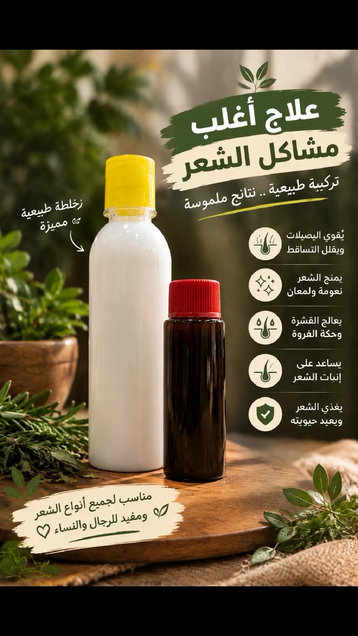 شكد صرفت على شعرك؟ 
كم مرة اشتريت منتجات وما شفت فرق؟

المشكلة مو بشعرك، المشكلة باختيارك للمنتج

 من اليوم خلي مشاكل الشعر وراك.

بخبرتنا بالاعشاب كدرنا نسويلكم هذا الكورس بتركيبة طبيعية يساعد على تغذية فروة الرأس، ويقلل التساقط ويعزز نمو الشعر ويعالج مشاكل التقصف وغيرها من الفوائد

 ومو بس راح ابيعلك منتج، راح ابيعلك ثقة وجودة
لأن رضاكم هو أكبر دليل على جودة منتجاتنا

واذا تريد تعرف طريقة الاستخدام راسلنا وراح ندزلك التفاصيل

أطلب هسة وراح يصلك لباب البيت لان توصيلنا لكل محافظات العراق 

📲 للاستفسار اكثر الاتصال مباشرة، ***********_***********

العنوان،
موصل_سوق القوسيات_طريق دهوك

    🌿عطارية وأعشاب أحمد رمضان🌿
🔹خبرة _ أمان _ ونتائج يثق بها الزبون🔹

الانستكرام: alatar._.1
التيك توك: alatar._.1
الفيسبوك: العطار للمنتجات العشبية

 #زيت #شامبو #عناية #شعر #تساقط #بكج #اعشاب #طبيعة #بشرة #صحة #جمال
