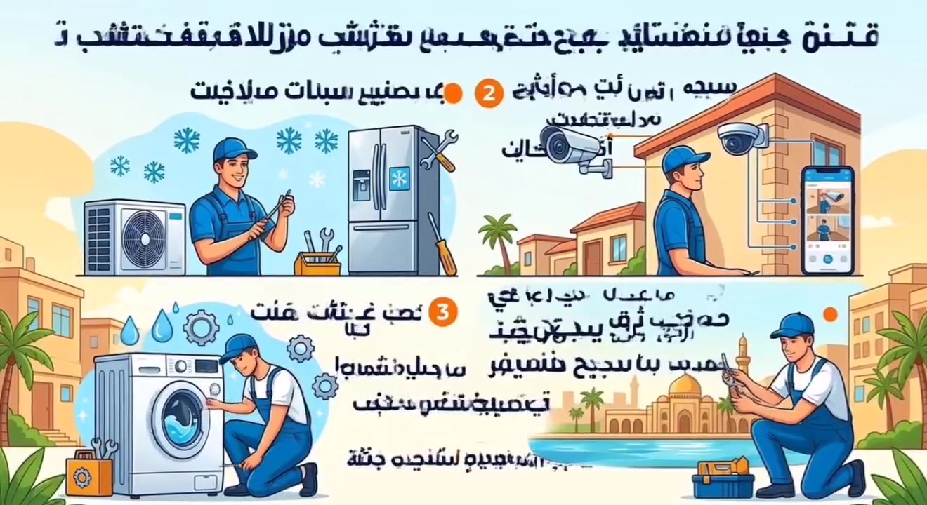 تصليح ثلاجات • تصليح غسالات • تركيب كامرات