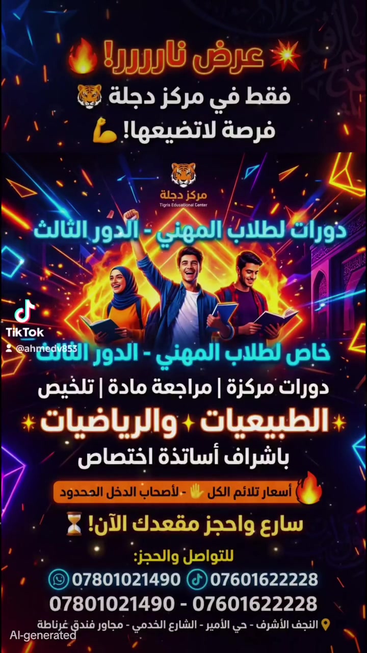 طلاب المهني • طبيعيات ورياضيات • النجف الأشرف