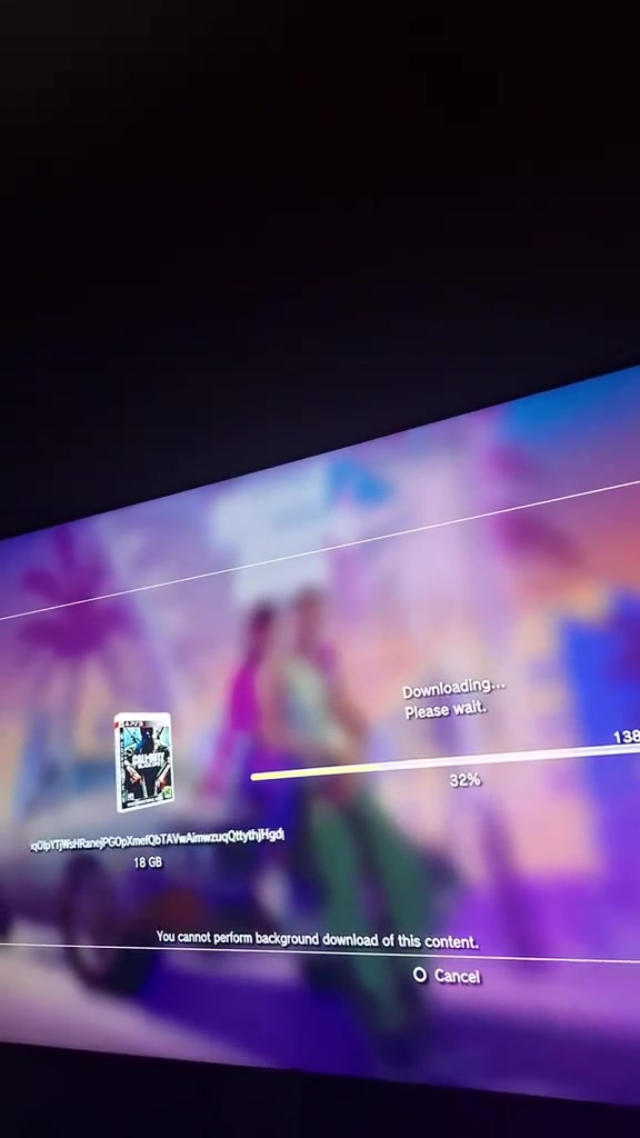 الف مبروك تم تعديل بلي فور #الانبار #العاب_الفيديو #بغداد #بلي4 #العراق 

نص مكتوب في الصور:
- Downloading... Please wait. 138 MB 18 GB 31% You cannot perform background download of this content. O Cancel