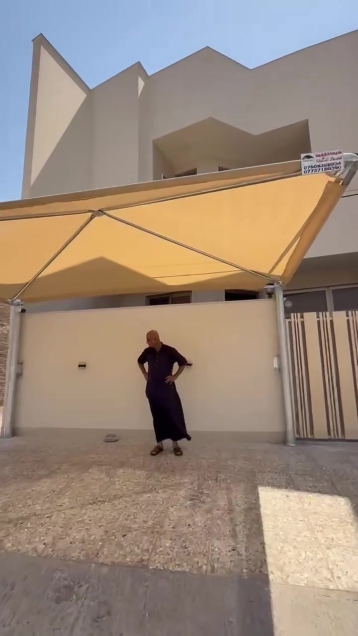 🛠️من اعمال شركه القمه
المظلات الهرميه الثابته غطاء المظلة  كوري مصمم للأجواء الصحراويه والجافه يحتوى على مسامات لتسمح بمرور الهواء نسبه العزل للمطر 50% و نسبه العزل للشمس 95%.
تحمي السياره من الحالوب ١٠٠٪
مصنع من خيوط البولي اثيلين والياف الفايبر 
اوتعمل على تقليل الحرارة الى  12 درجة ويحافظ على البشره والاجزاء الداخلية للسيارة وهو صديق للبيئة ومفيد لنمو النباتات متوفر بجميع  الالوان. 🌝
يكون التثبيت من جهة واحدة🏗
♦️نوع التغليف قماش كوري (ضمان 5 سنوات)
♦️ألاعمده بوري دأئري 5الى6أنج 2ونص ملم⭕️
♦️ألهيكل الداخلي بوري دائري2 انج 2ملم🗜
♦️نوع ألحديد ألمغلون  مع تثبيت براغي🔩
🌟 وضع و ربط الأناره الوسطية
القياسات حسب الطلب تتوفر (١٠)الوان مع الضمان🌈
جميع الخدمات التي تحتاج لها متوفرة لدينا, خدماتنا
🟢- المظلات الثابته الهرميه الشمسية
🟢- المظلات الثابته المقوسة الشمسية المطريه الكي سبان 
 لمعرفة المزيد، يرجى الاتصال بنا أو مراسلتنا .
📍Baghdad - IRAQ.
📱***********
العمل بكافة محافضات العراق
