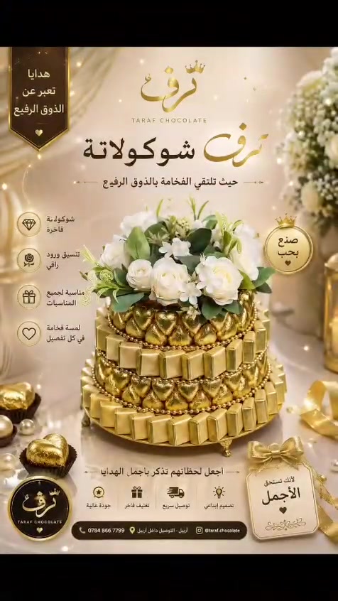 ترف شوكولاتة 
اربيل
للتواصل/***********
#بوكسات_شوكولا
#ضيافة
#حفلات
#أعياد_ميلاد
#خطوبة
#زفاف
