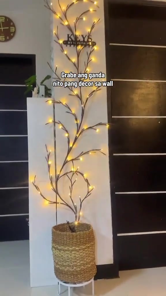 إنارة جدارية • شكل شجرة • LED دافئة