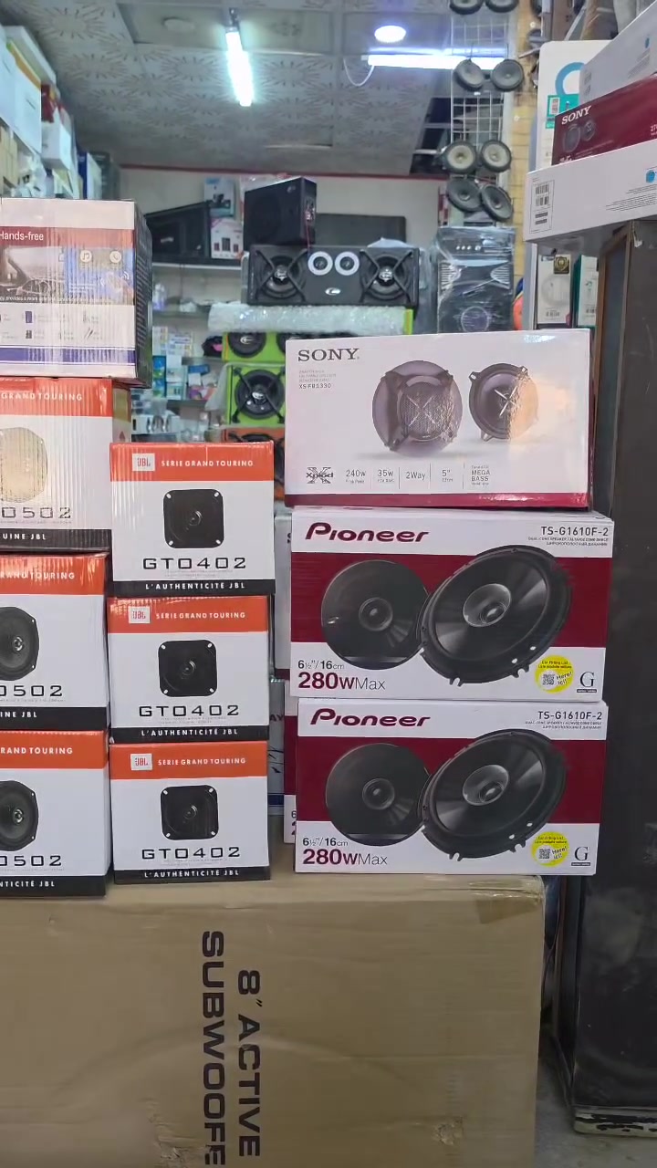متوفر
سماعات 
من شركة جي بي ال JBL 
قياسات 
4 انج 5 انج 6 انج 6،9 
متوفر من شركة سوني 
متوفر من شركة بايونير 
متوفر مسجلات
متوفر جميع كرتات 
متوفر سماعات تفصيخ 
متوفر دمامات 
متوفر اجهزه صوت 
العنوان 
النجف كوفه 
شارع سكه 
محلات ابو حارث 
*********** وتساب 
#بصرة_موصل_كركوك_نجف_بغداد_حلة_انبار #اربيل_دهوك_سليمانية_كركوك_بغداد #ديوانيه_بصره_المثنئ_بابل_واسط #النجف_الأشرف #الكوفه_المقدسه
