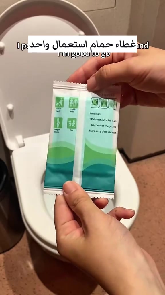 🚽✨ غطاء مرحاض استخدام واحد – نظافة وراحة بكل مكان! خليك مرتاح ونظيف وين ما تكون، بالبيت أو السفر أو الأماكن العامة 👌 ✔️ غطاء مخصص للاستخدام مرة واحدة ✔️ يساعد على الحفاظ على النظافة الشخصية ✔️ عملي وخفيف وسهل الحمل ✔️ مناسب للسفر، الدوام، المدارس والأماكن العامة ✔️ كمية كبيرة تكفيك لفترة طويلة 📲 واتساب: *********** 🧳 خليه دائماً وياك… لأن النظافة ما إلها وقت ولا مكان!

نص مكتوب في الصور:
- غطاء حمام استعمال واحد
- bathrooms