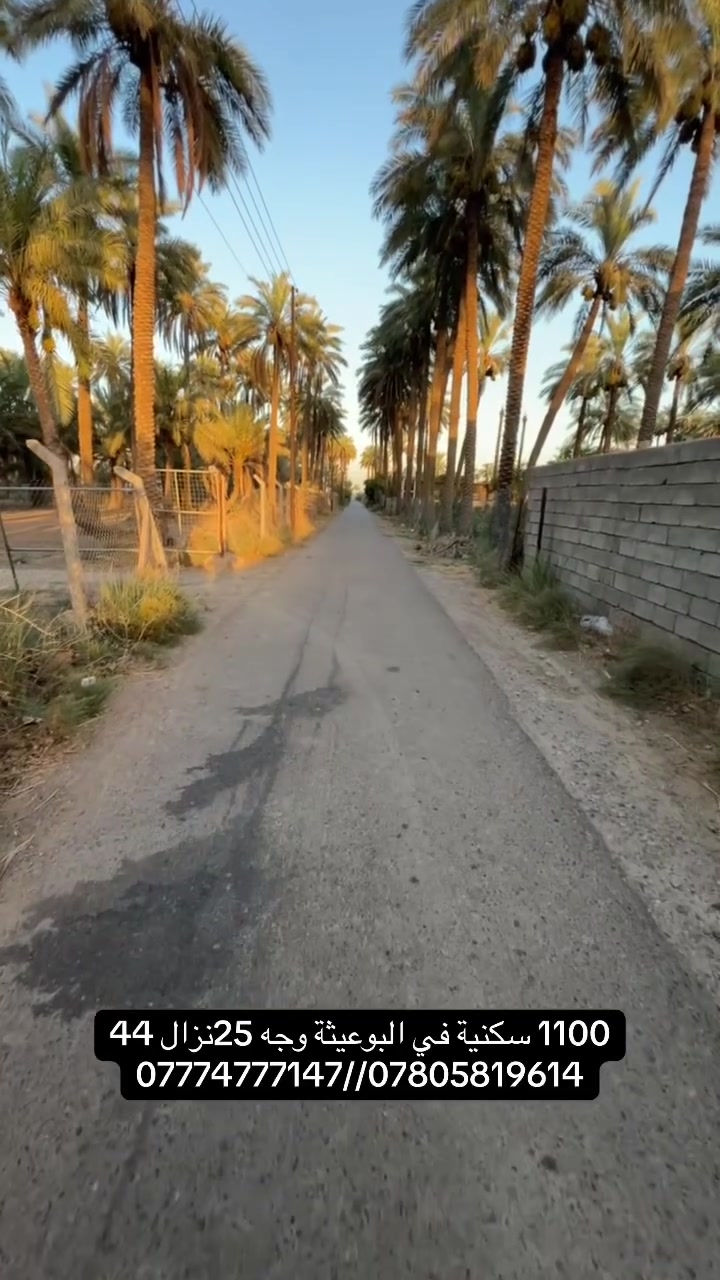 📍 فرصة مميزة للبيع – أرض سكنية في البوعيثة

🔹 المساحة: 1100 متر مربع
🔹 الموقع: البوعيثة
🔹 سكنية ومخدومة بالكامل
🔹 تتوفر جميع الخدمات:
✅ ماء
✅ كهرباء
✅ شوارع مبلطة

موقع مناسب للسكن أو للاستثمار، ضمن منطقة هادئة ومخدومة وجاهزة للبناء.

📞 للاستفسار والحجز

***********
***********
 #عقارات #استثمار #العراق     #اللهم_صلي_على_محمد #الحمدالله
