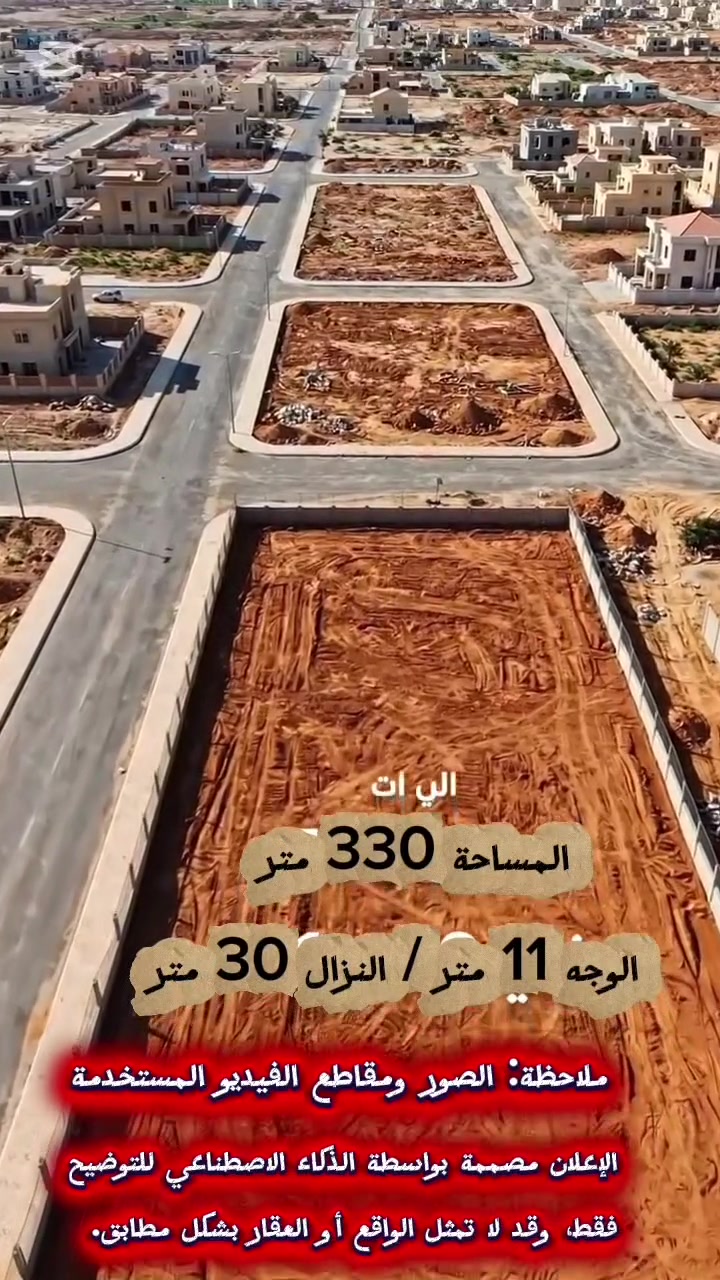 🏡 قـطـعـة أرض مـمـيـزة لـلـبـيـع ✨

📐 المساحة: 330 متر
📏 الواجهة: 11 متر
📏 النزال: 30 متر

🔥 ركن على شارعين
🛣️ شارع بعرض 12 متر
🌿 الواجهة الأخرى مقابلة لساحة خضراء
🧱 #القطعة_مسيّجة_بالطابوق_مع_أساس_طابوق

📍 الموقع: حي الزهراء – خلف الشارع التعاوني
⭐ موقع مميز ومناسب للسكن والاستثمار.

🏢 مكتب عقارات محمد الواسطي
📞 للاستفسار ومراجعة المكتب: تواصل معنا لمعرفة التفاصيل.
محمد الواسطي 
***********
*********** واتساب 
⚠️ ملاحظة: الصور ومقاطع الفيديو المستخدمة في الإعلان مصممة بالذكاء الاصطناعي للتوضيح فقط ولا تمثل العقار بشكل مطابق للواقع.

#مكتب_عقارات_محمد_الواسطي
#قطعة_أرض_للبيع #جصان #حي_الزهراء #عقارات #أراضي_للبيع

