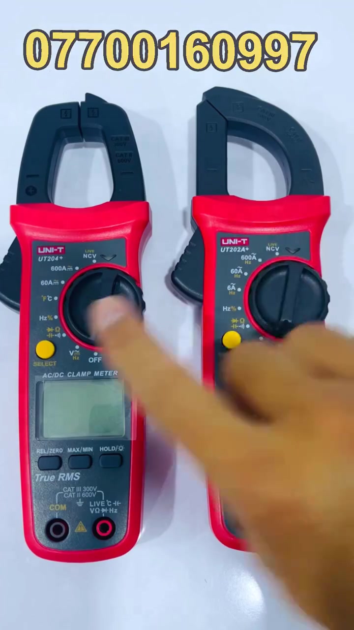 UNI-T UT204+ VS UT202A+

⚡ مقارنة بين كماشتين احترافيتين من UNI-T

إذا كنت محتار بين UT204+ و UT202A+، إليك أهم الفروقات 👇

🔴 UNI-T UT204+

💪 كماشة أمبير AC حتى 600A

✅ قياس تيار AC حتى 600A

✅ True RMS

✅ قياس جهد AC/DC حتى 600V

✅ قياس المقاومة حتى 60MΩ

✅ قياس السعة حتى 60mF

✅ قياس التردد حتى 10MHz

✅ قياس الحرارة من -40°C إلى 1000°C

✅ NCV كشف الجهد بدون تلامس

✅ اختبار LIVE Wire

✅ فحص الدايود والاستمرارية 🔔

✅ MAX / MIN

✅ REL + ZERO

✅ Data Hold

✅ شاشة 6000 Counts

✅ فتحة الفك 28mm

✅ وزن حوالي 235g

✅ البطارية: 2 × AAA

🛡️ CAT II 600V / CAT III 300V

🔴 UNI-T UT202A+

⚡ كماشة أمبير AC حتى 600A

✅ قياس تيار AC حتى 600A

✅ True RMS

✅ قياس جهد AC/DC حتى 600V

✅ قياس المقاومة حتى 60MΩ

✅ قياس السعة حتى 60mF

✅ قياس التردد حتى 10MHz

✅ NCV كشف الجهد بدون تلامس

✅ اختبار LIVE Wire

✅ فحص الدايود والاستمرارية 🔔

✅ MAX / MIN

✅ REL

✅ Data Hold

✅ شاشة 6000 Counts

✅ فتحة الفك 28mm

✅ وزن حوالي 248g

✅ البطارية: 2 × AAA

🛡️ CAT II 600V / CAT III 300V

⭐ الفرق الأبرز بينهما:

🔹 UT204+ يمتلك وظيفة ZERO، ويدعم قياس الحرارة من -40°C إلى 1000°C، كما أن مواصفاته تتضمن قياس تيار AC حتى 600A.

🔹 UT202A+ يوفر أيضًا قياس AC حتى 600A وTrue RMS وشاشة 6000 Counts، لكنه لا يحتوي على قياس الحرارة أو وظيفة ZERO.

📌 كلا الجهازين يوفران فتحة فك 28mm، وTrue RMS، وNCV، وقياس الجهد AC/DC حتى 600V، والمقاومة والسعة والتردد.

📲 للطلب والاستفسار عبر واتساب:
***********

عالم أجهزة يونيتي | UNITUnboxing
أجهزة القياس من UNI-T 🔧⚡

#UNI_T #UT204Plus #UT202APlus #ClampMeter #TrueRMS #600A #UNI_T_Iraq #كماشة_أمبير #ملقط_أمبير #أجهزة_قياس #كهرباء #أجهزة_يونيتي
