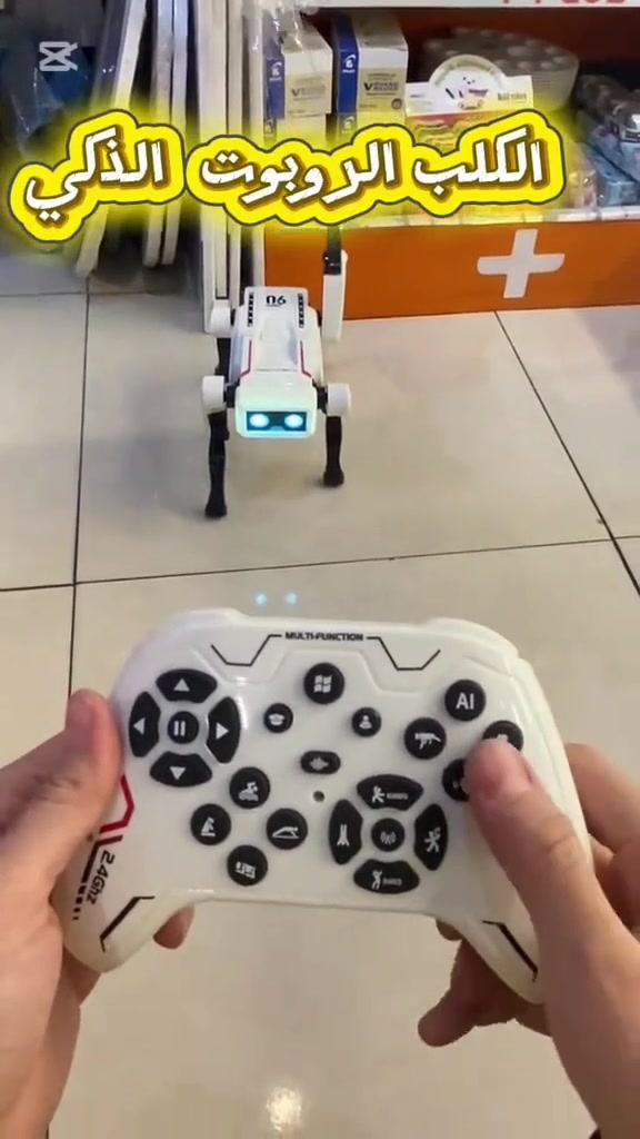 🤖 روبوت الكلب الذكي AI
مرح تفاعلي بلا حدود!

تحكم عن بُعد 2.4GHz مع أوامر صوتية لتنفيذ الحركات بكل سهولة 🎮🗣️
يمشي، يلتف، يجلس، يرقص ويقدّم حركات استعراضية ممتعة 🕺
موسيقى وإضاءة تضيف جو من الحماس ✨🎶
بطارية قابلة لإعادة الشحن للعب أطول 🔋

🎁 خيار مثالي للأطفال 8+
لعبة ذكية تجمع المرح والتفاعل
الحالة شلونها: جديد لو مستخدم؟ وبي أي خدوش، كسر، ضعف بالحركة، أو مشاكل بالأوامر الصوتية/الريموت؟: 
جديد وما بي اي كسر ولكن يرجى التاكد من حالة المنتج قبل الاستلام
منين موقعك بالعراق؟ وشنو مناطق التوصيل المتوفرة، وهل أكو توصيل مجاني لو برسوم؟: 
توصيل مجاني