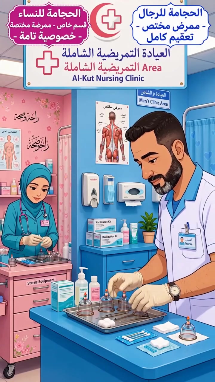 ممرضة محجبة • حجامة نساء ورجال • خصوصية وتعقيم