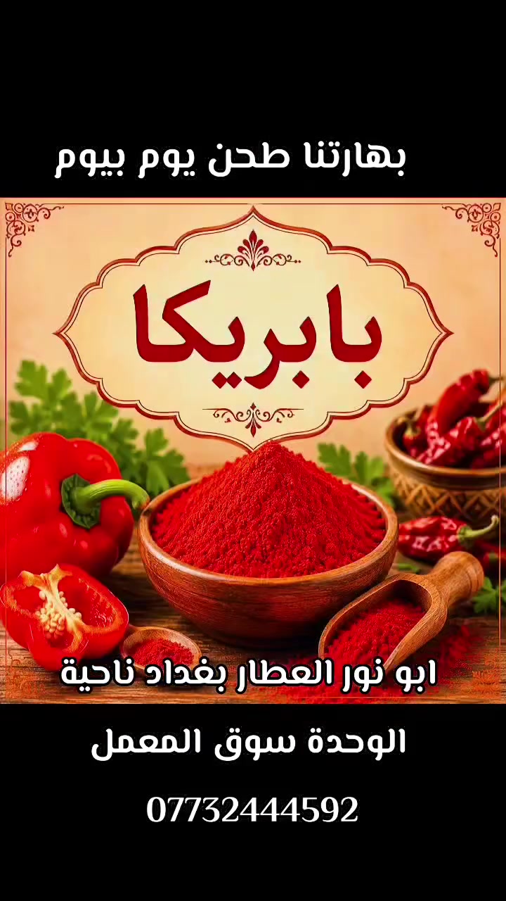 🌿 أبو نور العطّار | من خيرات الطبيعة إلى بيتك 🌿

نوفّر لكم في متجر أبو نور العطّار أجود أنواع المنتجات الطبيعية:

🌱 كافة أنواع الأعشاب الطبيعية والبذور
🫒 الزيوت الطبيعية والعلاجية وزيت الزيتون
🍯 العسل الطبيعي
🍎 الخل الطبيعي والتخميرات
🌶️ كافة أنواع البهارات والتوابل — طحن يوم بيوم للحفاظ على النكهة والجودة
🌿 علاجات وخلطات طبيعية من إنتاجنا
🔥 خلطات البخورات الروحانية والعطرية
📿 الأحراز وأنواع السبح ومستلزمات روحانية متنوعة

✨ أبو نور العطّار
خبرة، تنوّع، ومنتجات نختارها ونحضّرها بعناية.

📍 زورونا واكتشفوا عالم الأعشاب والعطور الطبيعية عند أبو نور العطّار
🌿 من الطبيعة... نختار لكم الأفضل 🌿
ابو نور العطار بغداد ناحية الوحدة سوق المعمل ***********.. وتساب.
