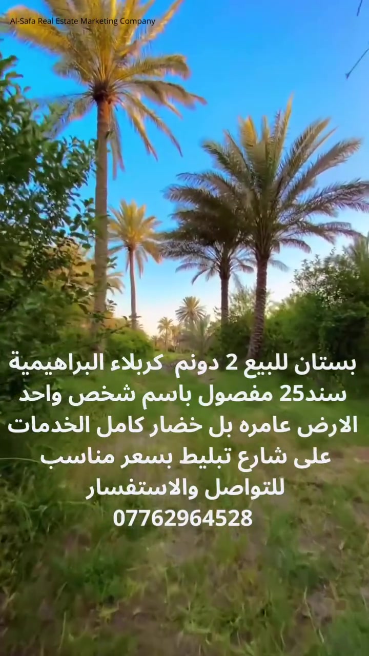 كربلاء الإبراهيمية • ٢ دونم • بستان كامل الخدمات