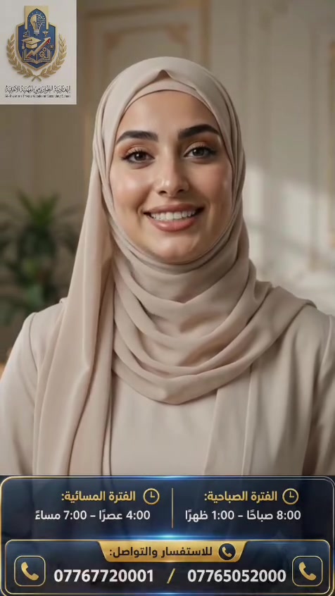 🎓 التسجيل مفتوح في إعدادية الخوارزمي المهنية الأهلية للبنين والبنات

🚀 مستقبلك المهني يبدأ من هنا!

تعلن إعدادية الخوارزمي المهنية الأهلية للبنين والبنات عن استمرار التسجيل للطلبة الراغبين ببناء مستقبلهم الأكاديمي والمهني ضمن بيئة تعليمية حديثة وتخصصات مهنية تواكب متطلبات سوق العمل.

✨ سارعوا بالتسجيل واختاروا تخصصكم لمستقبل أفضل!

📍 العنوان: بغداد – قرب مركز شرطة الزهور
📞 للاستفسار والتسجيل:
***********
***********

#إعدادية_الخوارزمي_المهنية_الأهلية
#التسجيل_مفتوح
#بنين_وبنات
#مستقبلك_يبدأ_من_هنا

