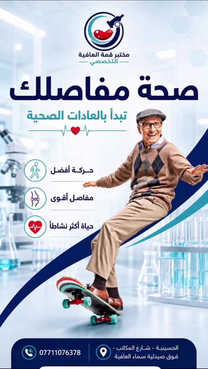 الحجي طلع أسرع من الشباب… وإنت بعدك مأجّل فحوصاتك؟ 😂

صحة المفاصل تبدأ بالعادات الصحية والفحوصات الدورية، حتى تبقى حركتك أخف وحياتك أنشط 💙

📞 ***********
📍 الحسينية – شارع المكاتب – فوق صيدلية سماء العافية

#مختبر_قمة_العافية #صحة_المفاصل #فحوصات_دورية #صحة_أفضل
