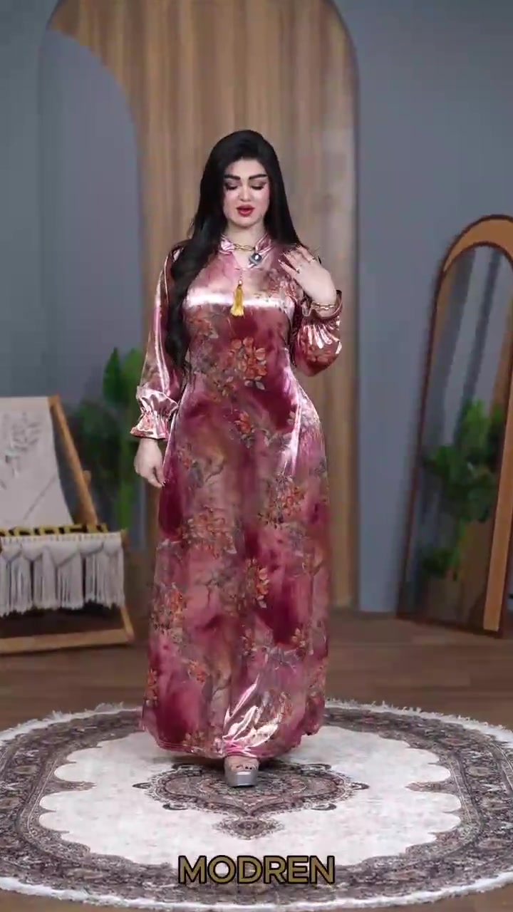 دشداشة قديفة • مشجر مذهب فرنسي • مقاسات L XL XXL